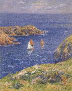 Henry Moret Ouessant,Clam Seas France oil painting artist